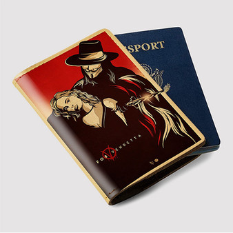 Pastele V For Vendetta Custom Passport Wallet Case With Credit Card Holder Awesome Personalized PU Leather Travel Trip Vacation Baggage Cover