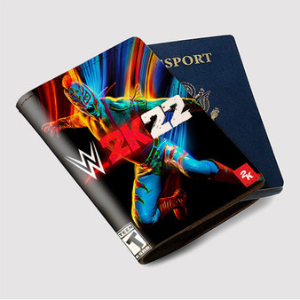 Pastele WWE 2 K22 Custom Passport Wallet Case With Credit Card Holder Awesome Personalized PU Leather Travel Trip Vacation Baggage Cover