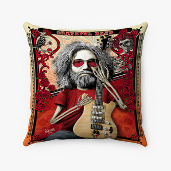 Pastele Grateful Dead Jerry Garcia Custom Pillow Case Awesome Personalized Spun Polyester Square Pillow Cover Decorative Cushion Bed Sofa Throw Pillow Home Decor