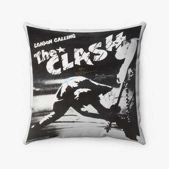 Pastele London Calling The Clash Signed Custom Pillow Case Awesome Personalized Spun Polyester Square Pillow Cover Decorative Cushion Bed Sofa Throw Pillow Home Decor