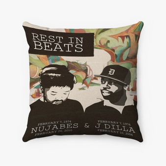 Pastele Nujabes and J Dilla Rest In Beats Custom Pillow Case Awesome Personalized Spun Polyester Square Pillow Cover Decorative Cushion Bed Sofa Throw Pillow Home Decor