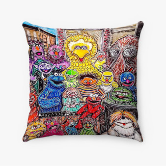 Pastele Sesame Street Art Custom Pillow Case Awesome Personalized Spun Polyester Square Pillow Cover Decorative Cushion Bed Sofa Throw Pillow Home Decor