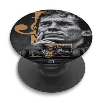 Pastele Ayrton Senna F1 Legend Custom PopSockets Awesome Personalized Phone Grip Holder Pop Up Stand Out Mount Grip Standing Pods Apple iPhone Samsung Google Asus Sony Phone Accessories