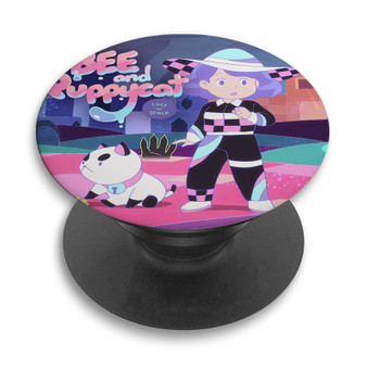 Pastele Bee and Puppy Cat Lazy in Space Custom PopSockets Awesome Personalized Phone Grip Holder Pop Up Stand Out Mount Grip Standing Pods Apple iPhone Samsung Google Asus Sony Phone Accessories