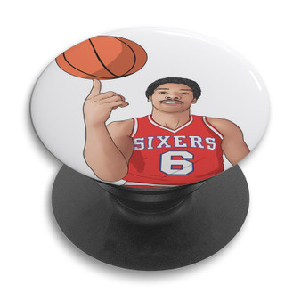 Pastele Dr J Julius Erving Basketball Custom PopSockets Awesome Personalized Phone Grip Holder Pop Up Stand Out Mount Grip Standing Pods Apple iPhone Samsung Google Asus Sony Phone Accessories