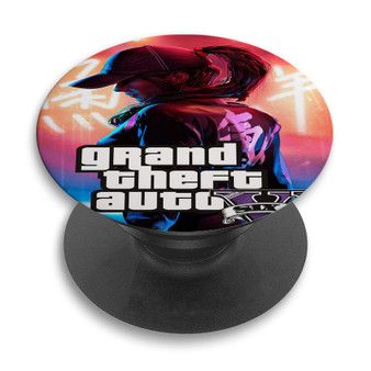 Pastele Grand Theft Auto VI Custom PopSockets Awesome Personalized Phone Grip Holder Pop Up Stand Out Mount Grip Standing Pods Apple iPhone Samsung Google Asus Sony Phone Accessories