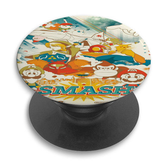 Pastele Super Smash Bros Nintendo Custom PopSockets Awesome Personalized Phone Grip Holder Pop Up Stand Out Mount Grip Standing Pods Apple iPhone Samsung Google Asus Sony Phone Accessories
