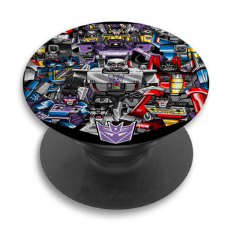 Pastele Transformers G1 Collage Custom PopSockets Awesome Personalized Phone Grip Holder Pop Up Stand Out Mount Grip Standing Pods Apple iPhone Samsung Google Asus Sony Phone Accessories