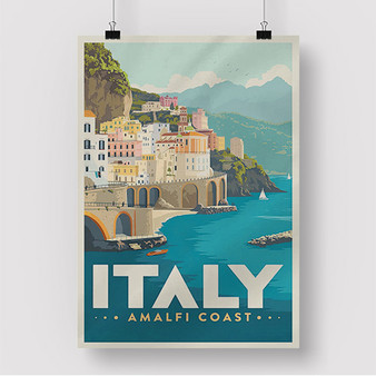 Pastele Amalfi Coast Italy Custom Silk Poster Awesome Personalized Print Wall Decor 20 x 13 Inch 24 x 36 Inch Wall Hanging Art Home Decoration Posters