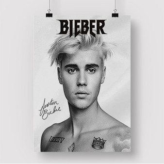 Pastele Justin Bieber Signed Custom Silk Poster Awesome Personalized Print Wall Decor 20 x 13 Inch 24 x 36 Inch Wall Hanging Art Home Decoration Posters