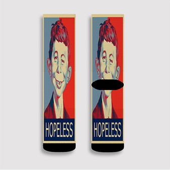 Pastele Alfred E Neuman Hopeless Custom Socks Sublimation Awesome Printed Sports Elite Socks Polyester Cushioned Bottoms Gym Gymnastic Running Yoga School Skatebording Basketball Spandex