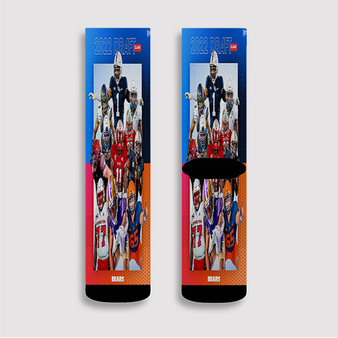 Pastele Chicago Bears NFL 2022 Custom Socks Sublimation Awesome Printed Sports Elite Socks Polyester Cushioned Bottoms Gym Gymnastic Running Yoga School Skatebording Basketball Spandex