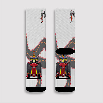 Pastele F1 Grand Prix Racing Custom Socks Sublimation Awesome Printed Sports Elite Socks Polyester Cushioned Bottoms Gym Gymnastic Running Yoga School Skatebording Basketball Spandex