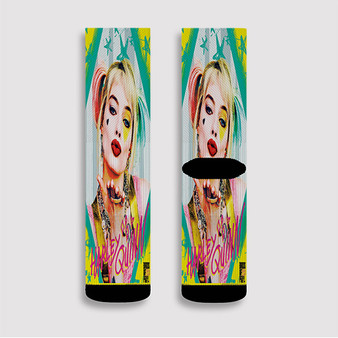 Pastele Harley Quinn jpeg Custom Socks Sublimation Awesome Printed Sports Elite Socks Polyester Cushioned Bottoms Gym Gymnastic Running Yoga School Skatebording Basketball Spandex