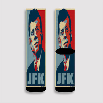 Pastele John F Kennedy JFK Custom Socks Sublimation Awesome Printed Sports Elite Socks Polyester Cushioned Bottoms Gym Gymnastic Running Yoga School Skatebording Basketball Spandex