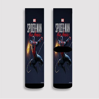 Pastele Marvel s Spider Man Miles Morales Custom Socks Sublimation Awesome Printed Sports Elite Socks Polyester Cushioned Bottoms Gym Gymnastic Running Yoga School Skatebording Basketball Spandex