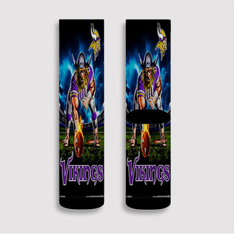 Pastele Minnesota Vikings NFL 2022 Custom Socks Sublimation Awesome Printed Sports Elite Socks Polyester Cushioned Bottoms Gym Gymnastic Running Yoga School Skatebording Basketball Spandex