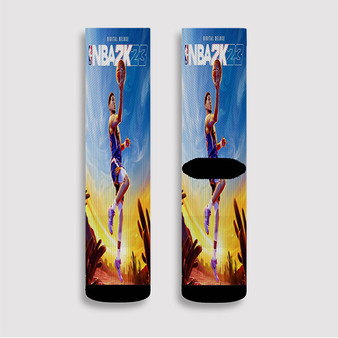 Pastele NBA 2 K23 Deluxe Edition jpeg Custom Socks Sublimation Awesome Printed Sports Elite Socks Polyester Cushioned Bottoms Gym Gymnastic Running Yoga School Skatebording Basketball Spandex