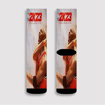 Pastele NBA 2 K23 Michael Jordan Edition Custom Socks Sublimation Awesome Printed Sports Elite Socks Polyester Cushioned Bottoms Gym Gymnastic Running Yoga School Skatebording Basketball Spandex