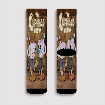 Pastele The Cuphead Show Cartoon Custom Socks Sublimation Awesome Printed Sports Elite Socks Polyester Cushioned Bottoms Gym Gymnastic Running Yoga School Skatebording Basketball Spandex