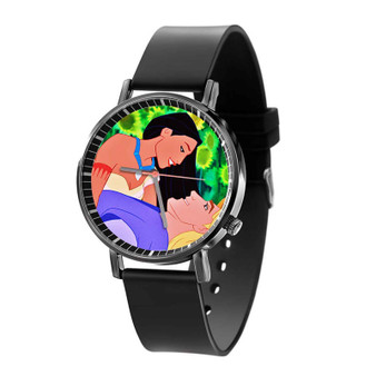 Pocahontas and Captain John Smith Disney Unisex Black Quartz Watch With Premium Gift Box