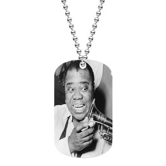 The Louis Amstrong Custom Military Dog Tag ID Name Tag Pet Tag Jewelry Necklaces