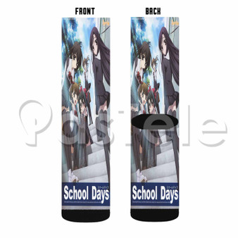 School Days Custom Sublimation Printed Socks Polyester Acrylic Nylon Spandex