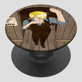 Pastele Sanji One Piece Custom Phone Grip Holder Pop-able Phone Stands Grip Finger Round Foldable Mobile Phone Holder Accessory