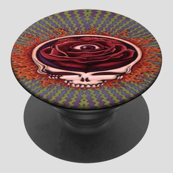 Pastele The Grateful Dead Custom Phone Grip Holder Pop-able Phone Stands Grip Finger Round Foldable Mobile Phone Holder Accessory