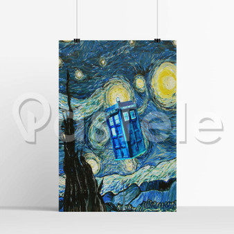 Tardis Police Box Stary Night Silk Poster Print Wall Decor 20 x 13 Inch 24 x 36 Inch