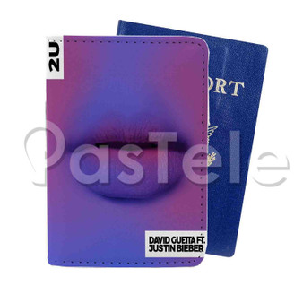 2 U David Guetta feat Justin Bieber Custom PU Leather Passport Travel Baggage Tag Cover