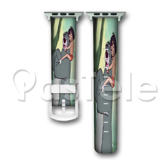 Baloo and Mowgli The Jungle Book Custom Personalized Apple Watch Band 38mm 40mm 42mm 44mm Leather PU