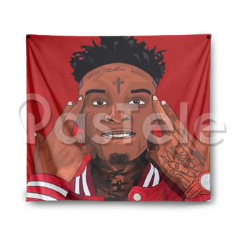 21 savage Custom Printed Silk Tapestry Indoor Wall Decor Hanging Home Art Decorative Wall Painting Poster