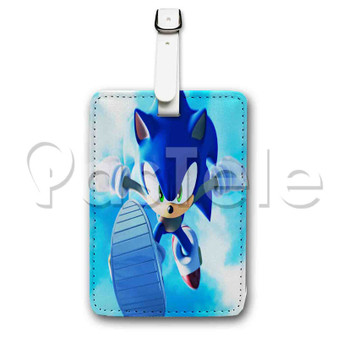 Sonic Leather Luggage Tag Travel ID Label For Baggage Suitcase