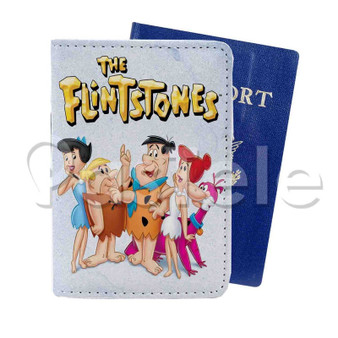 The Flintstones Custom Personalized PU Leather Passport Travel Baggage Cover