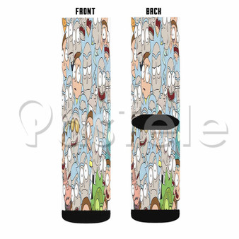 Rick and Morty Outnumbered Custom Personalized Sublimation Printed Socks Polyester Acrylic Nylon Spandex