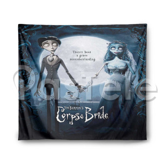 Tim Burton s The Corpse Bride Custom Printed Silk Fabric Tapestry Indoor Wall Decor Hanging Home Art Decorative Wall Painting