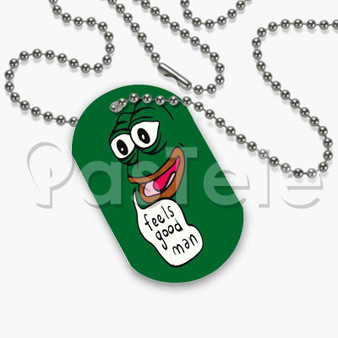 Pepe Feels Good Man Custom Art Personalized Dog Tags ID Name Tag Pet Tag