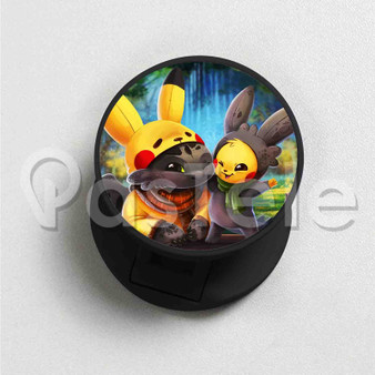 pikachu and toothless Custom Round Cell Phone Folding Finger Holder