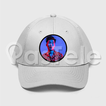 Ricegum Custom Unisex Twill Hat Embroidered Cap Black White