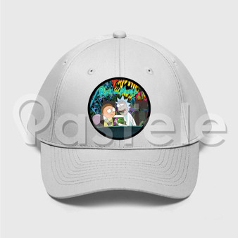 Rick and Morty Custom Unisex Twill Hat Embroidered Cap Black White