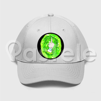 Rick and Morty Middle Finger Custom Unisex Twill Hat Embroidered Cap Black White