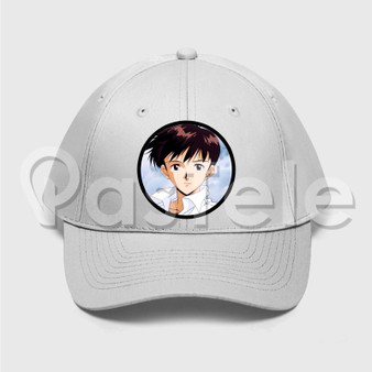 Shinji Ikari Evangelion Custom Unisex Twill Hat Embroidered Cap Black White