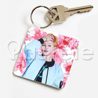 Jimin BTS Custom Personalized Art Keychain Key Ring Jewelry Necklaces Pendant Two Sides