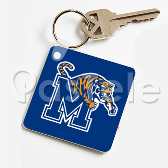 Memphis Tigers Custom Personalized Art Keychain Key Ring Jewelry Necklaces Pendant Two Sides