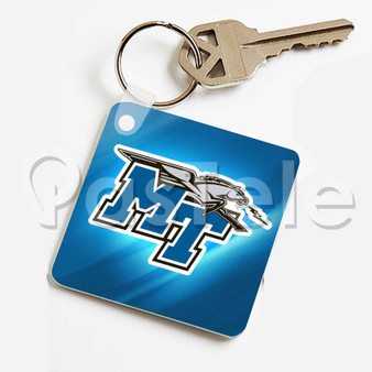 Middle Tennessee Blue Raiders Custom Personalized Art Keychain Key Ring Jewelry Necklaces Pendant Two Sides