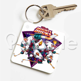 Mighty Ducks Cartoon Custom Personalized Art Keychain Key Ring Jewelry Necklaces Pendant Two Sides