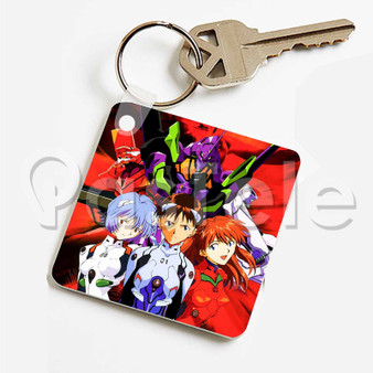Neon Genesis Evangelion Custom Personalized Art Keychain Key Ring Jewelry Necklaces Pendant Two Sides