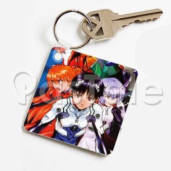 Neon Genesis Evangelion 2 Custom Personalized Art Keychain Key Ring Jewelry Necklaces Pendant Two Sides