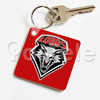 New Mexico Lobos Custom Personalized Art Keychain Key Ring Jewelry Necklaces Pendant Two Sides